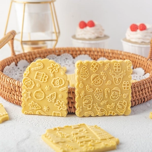 Christmas patterned rolling pin for embossed cookies featuring reindeer and snowflake designs