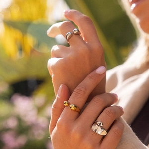 Minimalist S925 sterling silver adjustable open rings in gold and silver finishes