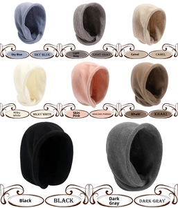 Knitted scarf hood hats in sky blue light gray camel milky white and more colors
