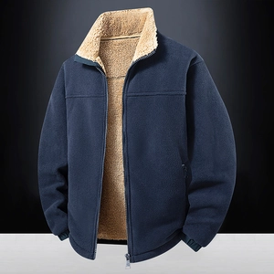 Giacca In Pile Da Uomo Full Zip Collo Alto Foderata In Sherpa Caldo Inverno Capispalla Casual Cardigan Cappotto