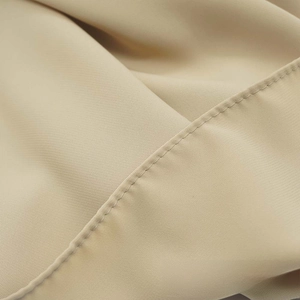 Detail of high-quality satin chiffon scarf showing neat stitching and smooth draped texture