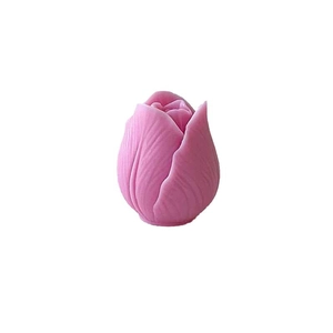 Pink tulip scented candle in rosebud shape for romantic Valentine gift decoration