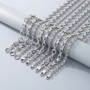Versatile silver stainless steel O-chain necklaces with lobster clasps in various sizes