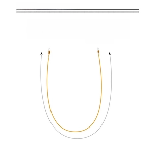 Detail of 1.2mm stainless steel snake chain eyewear strap with 24k gold plating