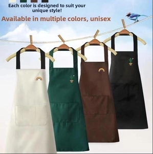 Waterproof aprons with cactus embroidery and large pockets in four distinct colors