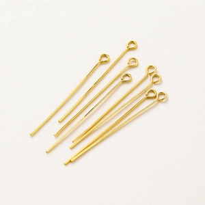 Set of 18K gold plated eye pins for DIY handmade jewelry connecting and beading