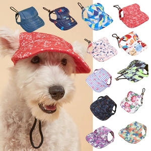 Cappellino da baseball regolabile per cani con fori per le orecchie in vari motivi