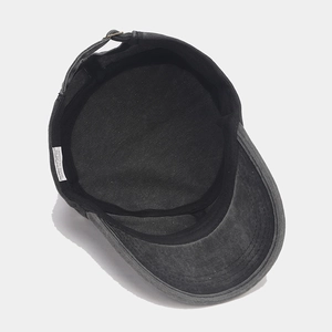 Internal view of the cadet cap showing breathable black lining and cotton sweatband detail