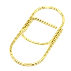 Rose gold giant paperclip shaped metal pen holder and notebook clip accessory