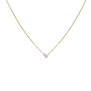 Exquisite 925 sterling silver 18K gold plated necklace with three small zircon stones