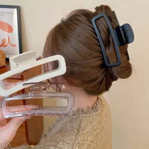 Grandi Mollette Per Capelli Rettangolari Vuote Acrilico Opaco Antiscivolo Stile Francese Mollette A Artiglio Donna Accessori