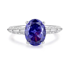 925 Sterling Silver Ring Oval Cubic Zirconia Angel Wings Design Side Micro Pave Luxury Jewelry For Women