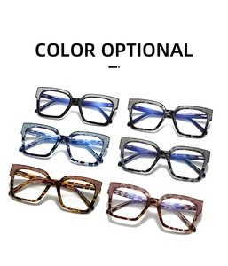 Matrix display of multi-color anti-blue light glasses frames with glitter finish details