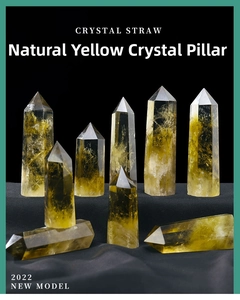 Close-up of natural Brazilian citrine crystal points with unique internal textures
