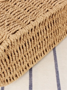 Woven straw bag for women with minimalist handmade texture for summer seaside vacations