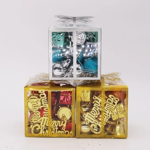 Christmas Tree Ornaments Plastic Electroplated Balls Gift Boxes Drums Bells Letter Signs Holiday Party Decoration Home Decor