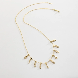 Detailed view of gold S925 silver number pendants from 0-9 set with clear zircon stones