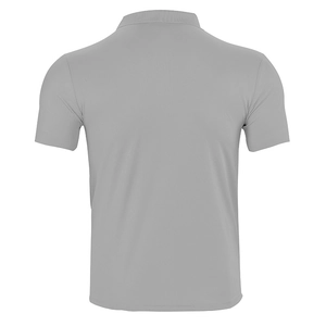Back view of a casual grey short-sleeved Polo shirt in quick-drying breathable fabric