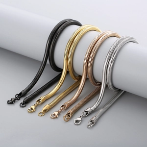 Collar de Cadena de Serpiente de Acero de Titanio Inoxidable para Mujeres Hombres Personalidad Cobre Circonia Joyería