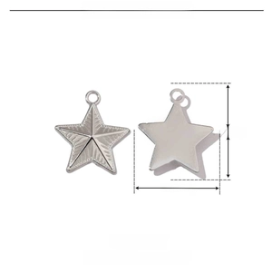 Detailed dimensions of silver star-shaped stainless steel pendant in 20mm height