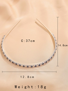 Detailed size specifications of emerald zircon headband with dimensions and weight info