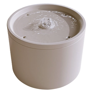 Automatic ceramic cat water fountain with silent circulating pump in beige color