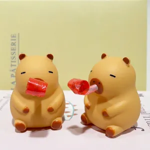 Cute Capybara squeeze toy with tongue whistle feature for stress relief and fun