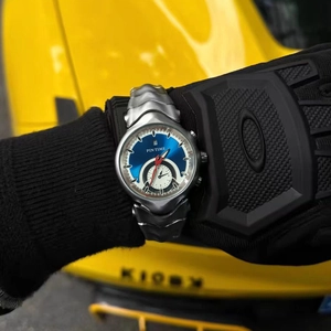 Men Quartz Watch Asymmetric Alloy Luminous Waterproof Calendar Retro Fashion Y2K Millennium Irregular Case Wristwatch