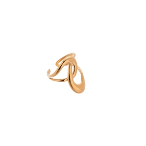 Artistic gold irregular geometric starfish open ring with a minimalist fluid design