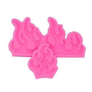 Pink flame silicone mold set for DIY cake decoration and chocolate fondant baking