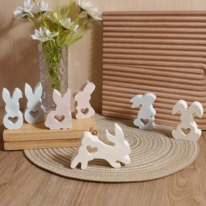 Silicone Easter bunny molds set for making heart scented candles and plaster decorations