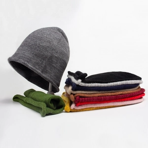 Winter rabbit fur knit beanie in multiple colors for men and women with slouchy style
