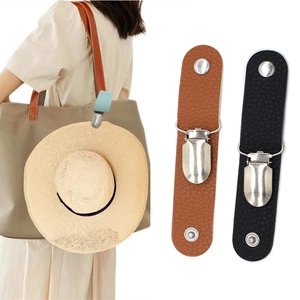 Clip Per Cappello Da Viaggio Pelle PU Multiuso Zaino Bagaglio Clip Per Berretto Accessorio Di Moda All Aperto Trama Litchi