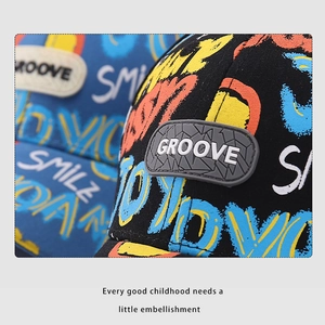 Casquette de baseball hip-hop graffiti pour enfants avec écusson GROOVE 3-8 ans