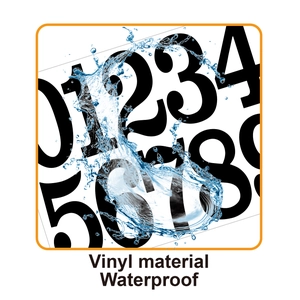 Autocollants chiffres 0-9 noirs en vinyle imperméable pour bureau et maison DIY