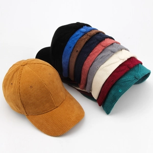 Corduroy Baseball Cap Retro Solid Color Warm Adjustable Duck Tongue Hat For Autumn Winter Casual Style Unisex