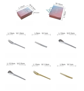 Japanese style hammered stainless steel dessert cutlery set with gift box and sizing