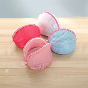 Thickened Sandwich Mesh Bra Laundry Bag Protective Underwear Washing Machine Net Bag Semi Sphere Shell Shape Zippered