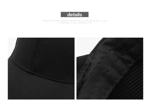 Detail of double-stitched seams and breathable mesh on a black vintage baseball cap