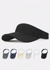 Detail view of quick-dry sun visor showing breathable laser-cut holes and multi-color options