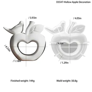 Hollow apple and bird resin silicone mold dimensions and weight technical details