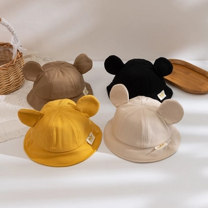 Kids warm fisherman hat with cute large ears in four colors for winter outdoor protection