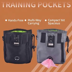 Dog Training Treat Pouch Nylon Pet Snack Bag Poop Bag Dispenser Waist Clip Outdoor Walking Portable Pocket