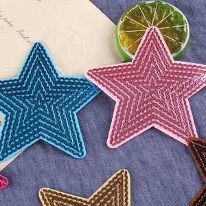 Star-shaped sequin embroidered patches in assorted colors for clothing and hats