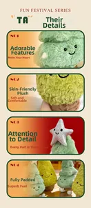 Close-up of plush Christmas tree doll featuring soft texture and fine star embroidery details