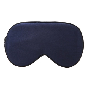 Classic deep blue silk sleep mask with smooth skin-friendly fabric and black trim edges