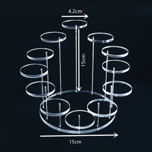 3-tier clear acrylic 12-tray jewelry display stand for rings and small accessories