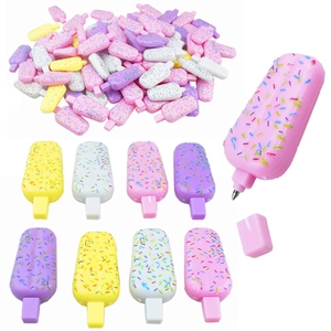 Mini Ice Cream Ballpoint Pen Novelty Popsicle Shaped Plastic Stationary Student Decompression Toy Kids Macaron Rainbow