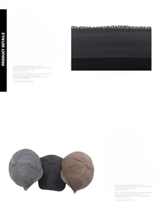 Close-up of herringbone newsboy caps showing high-quality stitching and wool fabric texture