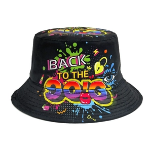 Chapeau Bob Graffiti Rétro Années 90 Imprimé Coloré Back To The 90s Streetwear Protection Solaire Respirant Pour Hommes Femmes